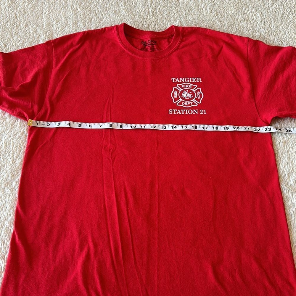 Tanger fire station 21 red short sleeve shirt size XL - Picture 9 of 16